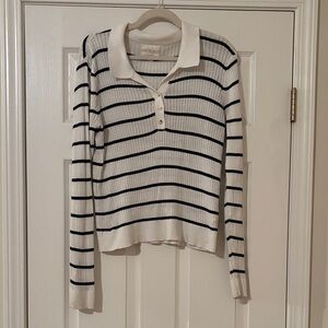 Thread & Supply Black and White Striped Button Down Shirt
